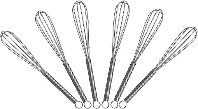 5 inch Mini Wire Whisk 6 Pack - Stainless Steel by Keewah