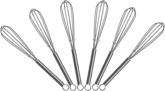 5 inch Mini Wire Whisk 6 Pack - Stainless Steel by Keewah