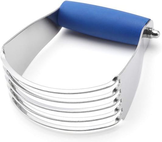 Spring Chef Medium Size Dough Blender For Baking, Dough Cutter Tool, Stainless Steel Puff Pastry Cutter Tool with Soft Grip Handle, Dishwasher Safe Pastry Blender for Easy Mixing - Sapphire by SpringChef