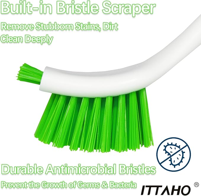 3 Pack Dish Brush,Dish Scrub Brush, Kitchen Scrub Brush for Cleaning Dishes, Double Sided Bristles Scrubber Cleaner for Dishes,Sink,Pots,Pans,Bathroom Shower,Tile,Tubs - Image 3