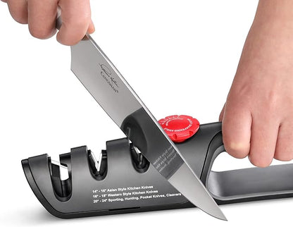 Cangshan 1026108 3-Stage Adjustable 14-24 Degree Professional Knife + Scissor Sharpener Black - Image 4