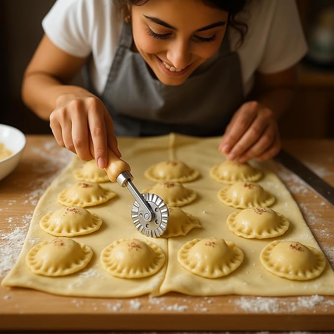 Pastry and Pasta Wheel 1.9 inch – Dough Crimper Ravioli Dumpling Pierogi Cutter – Multi-Purpose Tool for Pizza Baking Cooking and Homemade Meals - Image 7