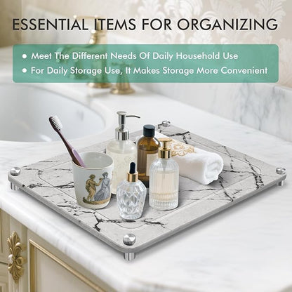 Stone Drying Mat For Kitchen Counter Superb Absorbent Diatomaceous Earth Mats with Non-Slip Feet Quick Dry Stone Dish Drying Pad Dish Pad Multi-Purpose(Marble-LightGray, 15.7" x 11.8")