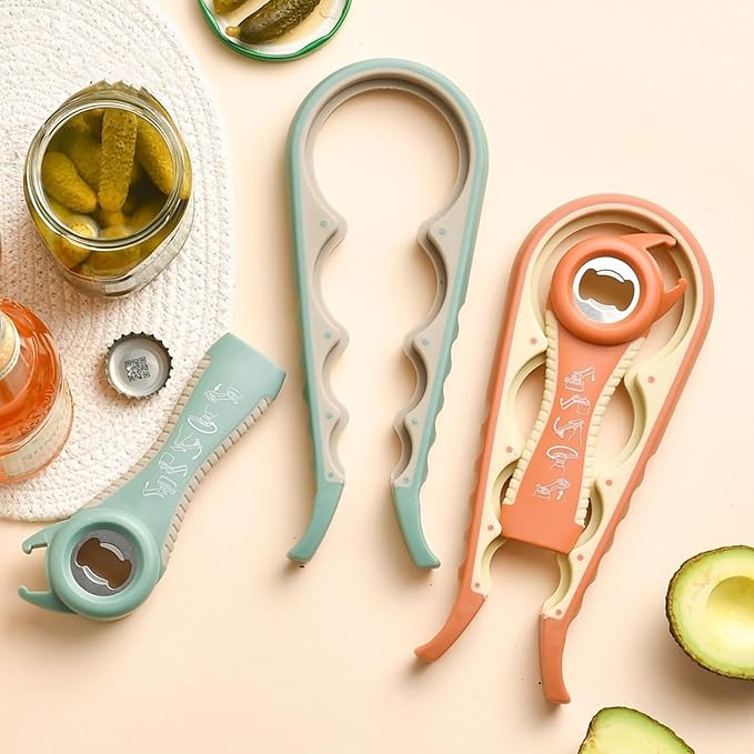 Bottle Opener for Arthritic Hand,Jar Opener for Old People, Children, Women, Those with Weak Hands,Multifunctional Kitchen Gadgets (A-Orange) - Image 4