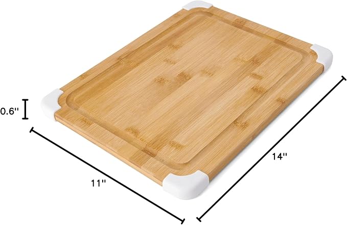 Farberware Nonslip Bamboo Cutting Board with Juice Groove,11x14 Inch,White,(Pack of 6) - Image 10