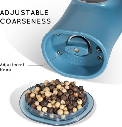 Flendy Gravity Electric Salt and Pepper Grinder Set Rechargeable, Automatic Salt and Pepper Grinder Set with USB C Charging Base, Gravity Salt and Pepper Shakers Set Electric