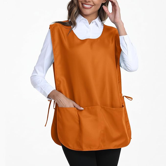 Xeoxarel Unisex Cobbler Apron with 3 Pockets, Smock Vest Apron, Suitable for Cooking，Kitchen，Garden，Hairstylist，Cleaning，Art