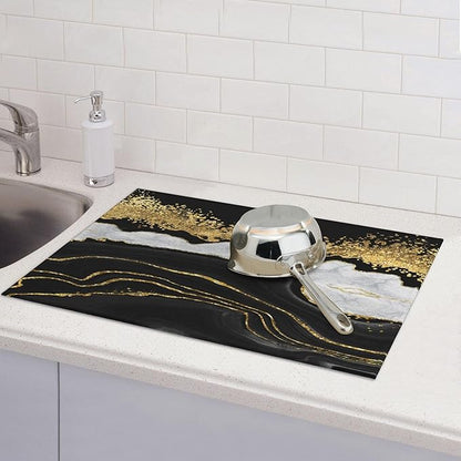 Marble Pattern Dish Drying Mat for Kitchen Counter, Microfiber Dish Mats for Drying Dishes, Absorbent Large Dish Drying Pad Mat 18 x 24 Inch - Image 6