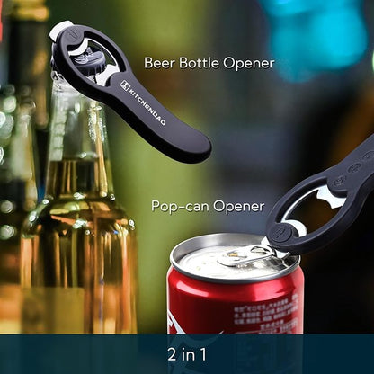 KITCHENDAO 2 in 1 Magnetic Beer Bottle Opener for Fridge and RV with Cap Catcher - Pop Can Soda Can Opener, Stick to Refrigerator for Easy Storage with Magnet, Gift for Men Husband Father- 3 Pack - Image 2