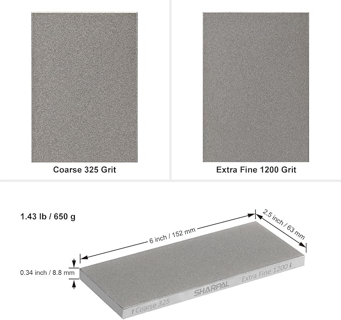 SHARPAL 156N Double-sided Diamond Sharpening Stone Whetstone Knife Sharpener | Coarse 325 / Extra Fine 1200 Grit | Storage Case with NonSlip Base & Angle Guide (6 in. x 2.5 in.) Mothers Day Gifts - Image 4