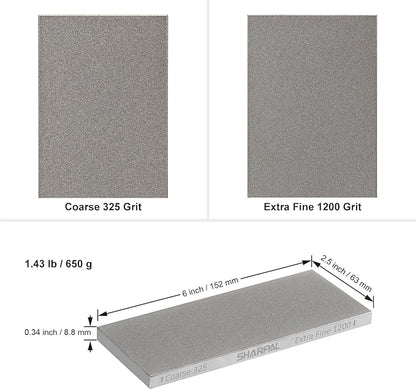 SHARPAL 156N Double-sided Diamond Sharpening Stone Whetstone Knife Sharpener | Coarse 325 / Extra Fine 1200 Grit | Storage Case with NonSlip Base & Angle Guide (6 in. x 2.5 in.) Mothers Day Gifts - Image 4
