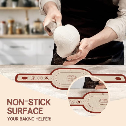 Silicone Bread Sling for Dutch Oven, 2 PCS Non-Stick & Easy Clean Reusable Silicone Bread Baking Mat with Long Handles, Easy to Transfer Sourdough Bread (Oval and Round, Red) - Image 2