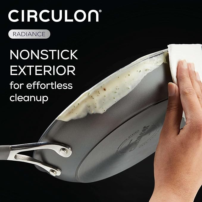 Circulon 83905 Radiance [hard anodized] Nonstick Frying pan set / Skillet Set - 8.5 Inch and 10 Inch, Gray - Image 3