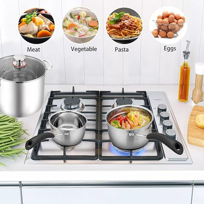 TeamFar 1qt & 2qt Saucepan with Lid, Stainless Steel Small Cooking Pot, Milk Sauce Pan with Long Handle for Home Kitchen, Non-Toxic & Heavy-Duty, Multi-use & Dishwasher Safe - Image 4