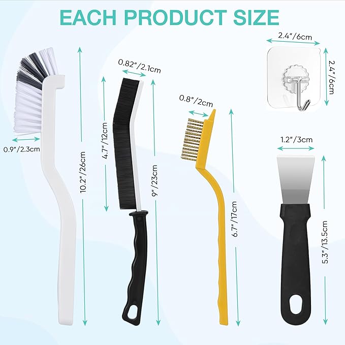 Crevice Cleaning Brush,12 Pcs Cleaning Supplies Cleaning Brush Tools,Hard Bristle Cleaning Brushes for Household Use Bathroom Tiles Kitchen Corner,Sink,Teapot, Bottle,Blender Practical and Durable - Image 8