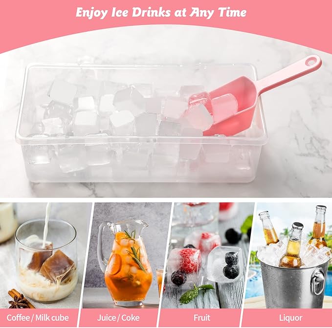 Silicone Ice Cube Tray with Leak-Proof Lid & Storage Bin for Freezer – BPA-Free 36-Piece Nugget Ice Molds, Spill-Resistant Cover & Ice Scoop Container Cover - Image 5