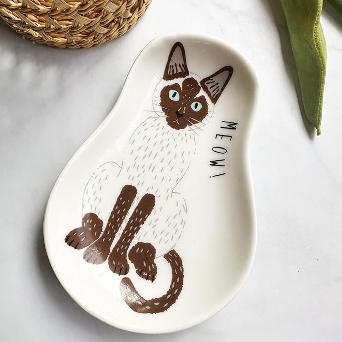 KiaoTime Cat Paw Spoon Rests - Procelain Cute Cat Spoon Teaspoon Holder Coffee & Bar Station Decor - Image 4