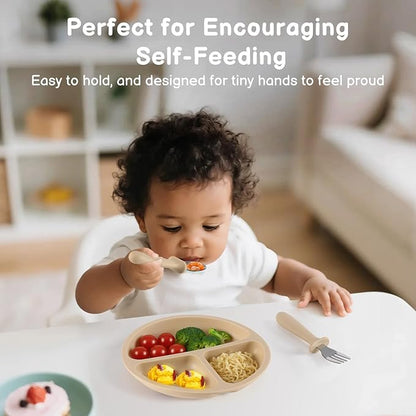 Eascrozn 6 Pack Toddler Utensils, kids Silverware with Silicone Handle, 18/8 Stainless Steel Children Safe Spoons and Forks Set Baby Feeding Essentials, Dishwasher Safe - Image 5