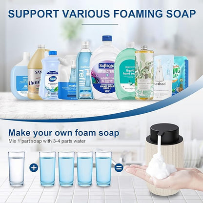 Ceramic Foaming Soap Dispenser, 12 oz Bathroom Foam Hand Soap Dispenser, Refillable Lotion Soap Dispenser with Removable Pump for Kitchen Hand Wash Dispenser, Modern Home Decor(2Pack-Speckled Beige)