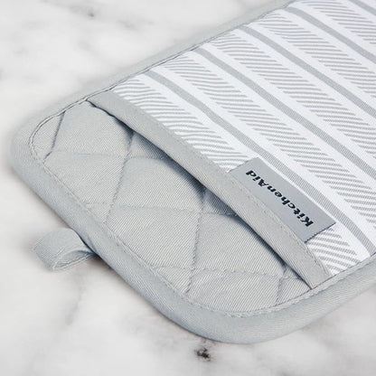 KitchenAid Albany Pot Holder 2-Pack Set, Matte Grey, 7"x10"