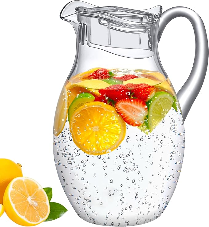 Amazing Abby - Bubbly Grand - Plastic Pitcher (96 oz, 3 Quart), Clear Water Pitcher with Lid, Fridge Jug, BPA-Free, Shatter-Proof, Great for Iced Tea, Sangria, Lemonade, Juice, Milk, and More - Image 9
