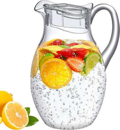 Amazing Abby - Bubbly Grand - Plastic Pitcher (96 oz, 3 Quart), Clear Water Pitcher with Lid, Fridge Jug, BPA-Free, Shatter-Proof, Great for Iced Tea, Sangria, Lemonade, Juice, Milk, and More - Image 9