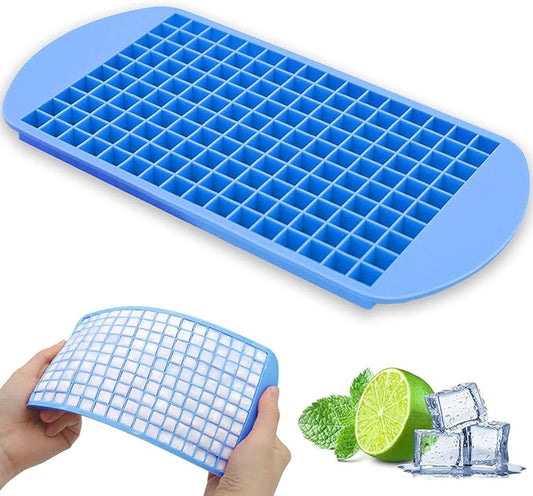 Silicone Mini Ice Cube Tray, 160 Crushed Ice Cube Molds Easy Release Small Ice Cube for Chilling Whiskey Cocktail, Kitchen Gadgets Stackable Ice Trays (Blue) by Jisile