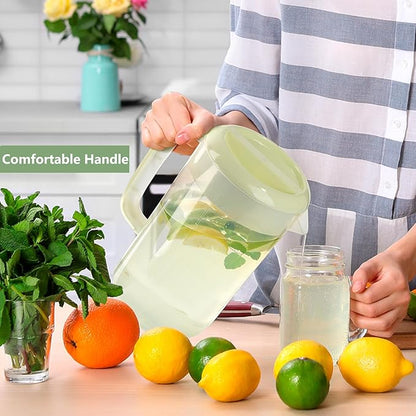 0.6 Gallon 2.5 Litre Clear Plastic Pitcher with Lid, 2 Pack Clear Water Pitchers for Cold Drinks, Iced Tea Jug for Lemonade, Iced Tea, Milk, Juice, Beverages - Image 5