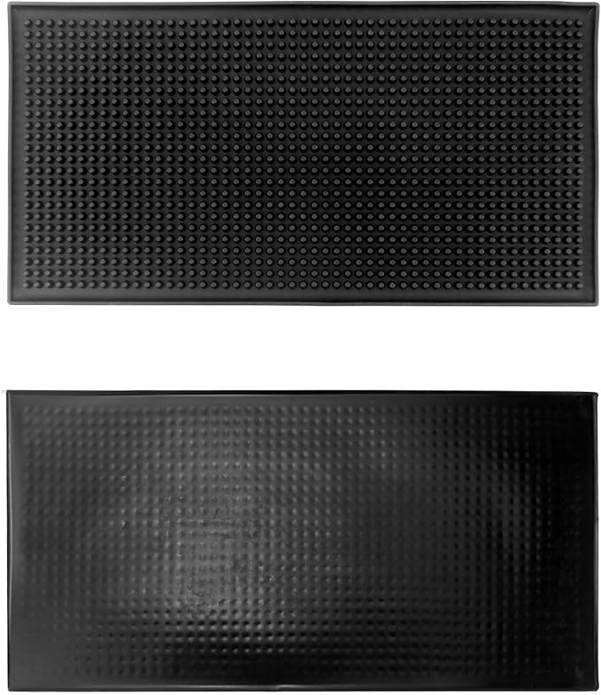 QWORK 12"x6" Black Rubber Bar Mat – 6 Pack Non-Slip Drainage Pad for Coffee Stations, Home Bars & Kitchens - Image 8