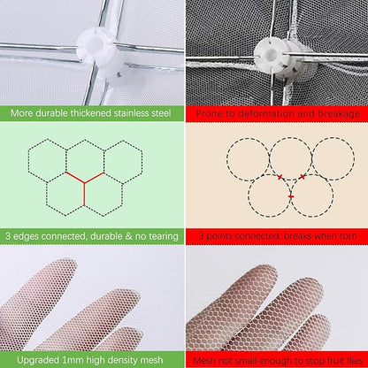 Mesh Food Covers for Outside - Upgraded 1 Extra Large 40x24 in & 4 Large 17x17 in Outdoor Party Food Cover Tent Collapsible Picnic Nets Umbrella Screen Pop Up Food Dome (White)