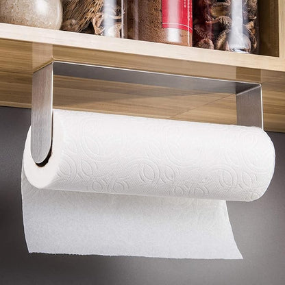 ZUNTO Paper Towel Holder Under Cabinet Self Adhesive Paper Towel Rack (No Drilling), Stainless Steel Wall Mount Paper Towel Holder, Rustproof, Easy Tear - Image 2