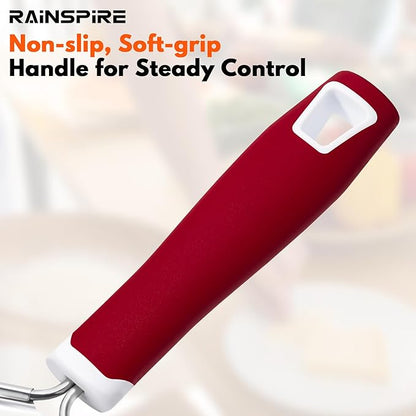 Rainspire Professional Cheese Graters for Kitchen Stainless Steel Handheld, Metal Lemon Zester Grater With Handle For Cheese, Chocolate, Spices, Kitchen Gadgets Tools, Soft Grip Handle (Red) - Image 4