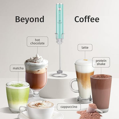 Zulay Kitchen Rechargeable Milk Frother Handheld Lux - Powerful 2-Speed Motor, Waterproof, 2000mAh Battery - Drink Mixer for Latte, Cappuccino, Matcha & Protein Powder - Sky Blue - Image 3