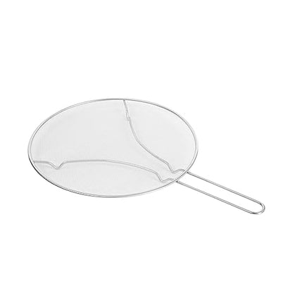 Restaurantware Splatter Screen 1 Count 13" Fine Mesh Cover Stainless Steel Splatter Guard with Resting Feet Cooking Protector for Frying Pan, Cooking Pots, Saute, Grease and Oil, Kitchen Tool