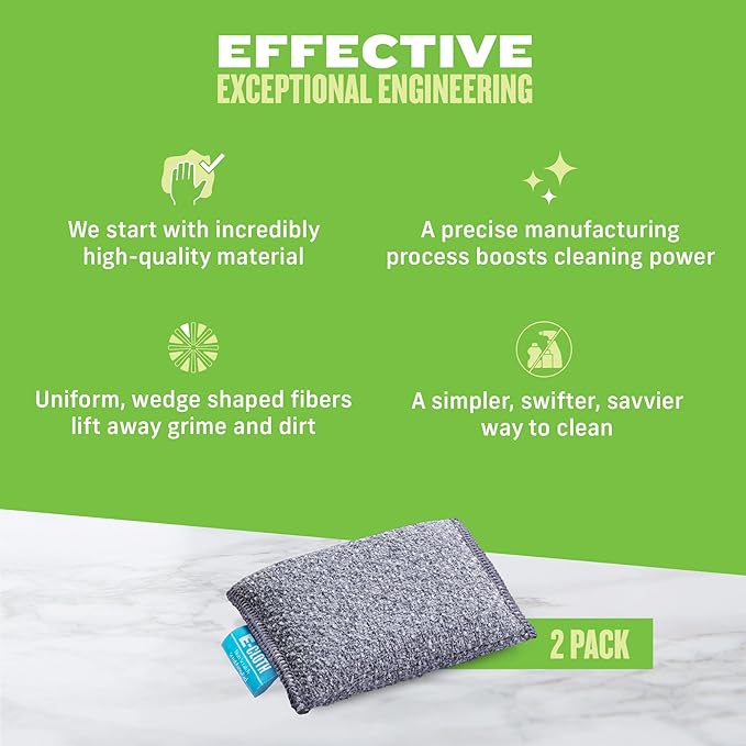 E-Cloth Non-Scratch Scrubbing Pads - Scrubbing Dish Sponges Kitchen Cleaning Kit - Reusable Scrubber Sponges for Dishes and Cleaning - Non-Scratch Scrubbers for Cleaning - 2-Pack - Image 6