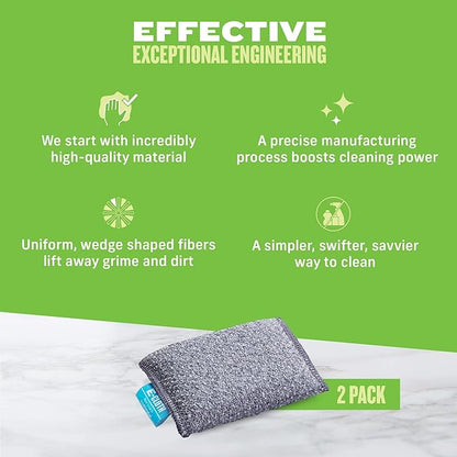 E-Cloth Non-Scratch Scrubbing Pads - Scrubbing Dish Sponges Kitchen Cleaning Kit - Reusable Scrubber Sponges for Dishes and Cleaning - Non-Scratch Scrubbers for Cleaning - 2-Pack - Image 6