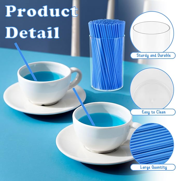 500 Pcs Royal Blue Coffee Stir Sticks Set Acrylic Coffee Stirrers Holder Dark Blue Coffee Stirrers Plastic Stir Straws for Coffee Milk Cocktail Drinks Home Kitchen Christmas Party Supplies - Image 3