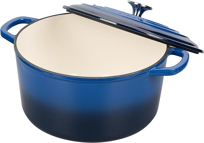 VORRINGARD Enameled Cast Iron Dutch Oven Pot with Lid, for Sourdough Bread Baking, Round Dutch Ovens, 6 Quart, Blue - Image 5