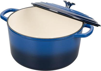 VORRINGARD Enameled Cast Iron Dutch Oven Pot with Lid, for Sourdough Bread Baking, Round Dutch Ovens, 6 Quart, Blue - Image 5