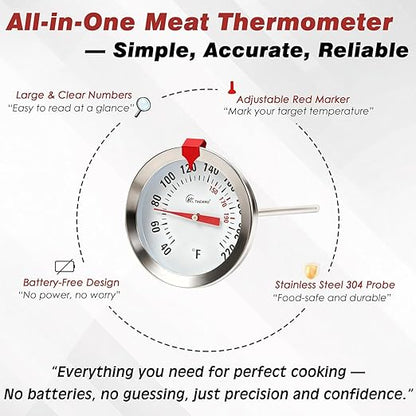 Instant Read Meat Thermometer 2'' Cooking Thermometer Kitchen Thermometer for Cooking for Liquid, Steak, Turkey Temp Checking