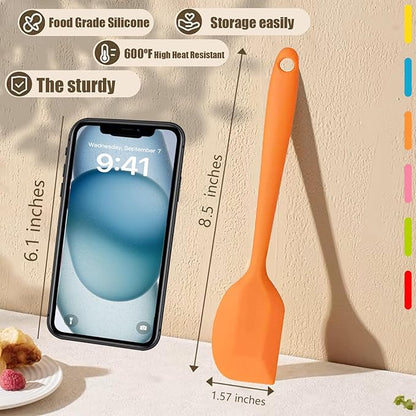 8 Pieces Silicone Spatulas,8.5 inch Non-stick with Stainless Steel Core,Heat Resistant-500℉, Food Grade Dishwasher Safe, for Mixing,Cooking,Baking (Mixed color) - Image 3