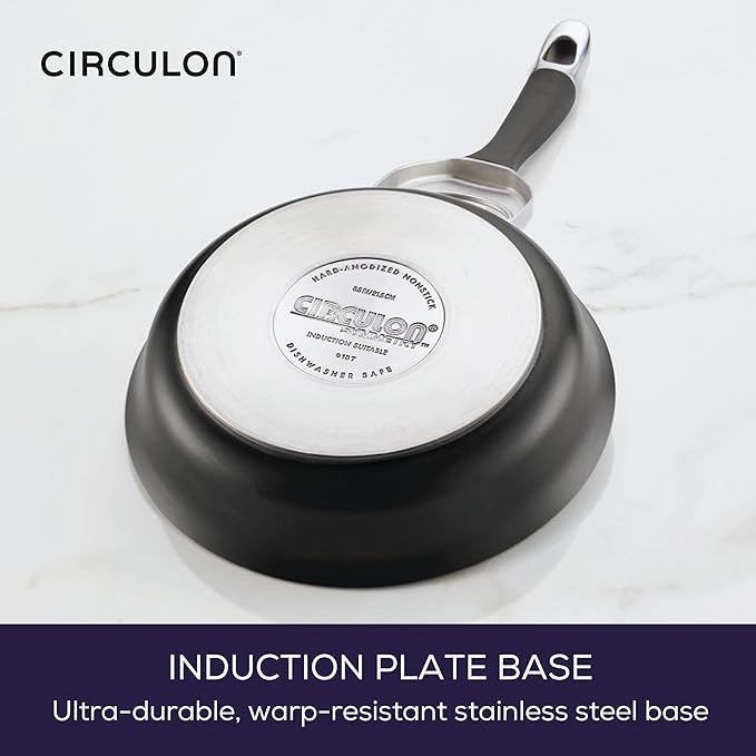 Circulon Symmetry Hard Anodized Nonstick Induction Frying Pan, 8.5-Inch Fry Pan, Black - Image 5