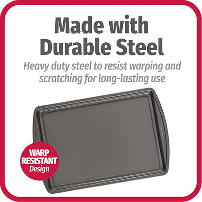 GoodCook Everyday Nonstick Carbon Steel 13” x 9” Baking Sheet Set, 3 Pack – Standard-Sized Carbon Steel Cooking Pans, Bakeware Set, Cookie Sheets for Baking, Oven Pan Set - Image 4
