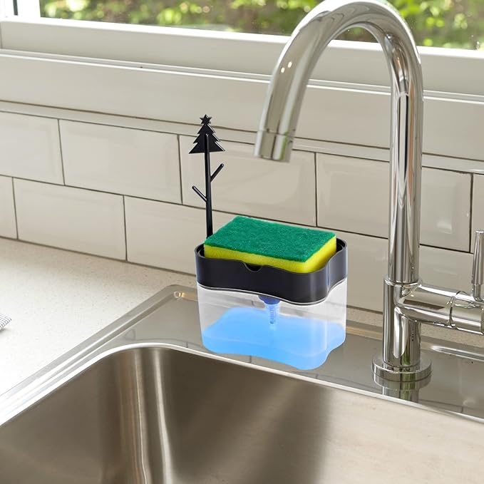 New 2026 Version Premium Quality Dish Soap Dispenser - Countertop Kitchen Soap Dispenser, Sink Dish Washing Soap Dispenser 13 Ounces (Sponge Included) - Image 6