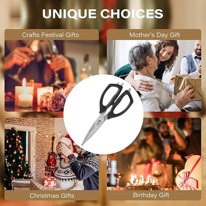 Kitchen Scissors Come Apart Kitchen Shears for Food Heavy Duty Shears for Chicken Bone Nutcracker Bottle Can Opener Shears with Premium Stainless Steel Scissors 02B