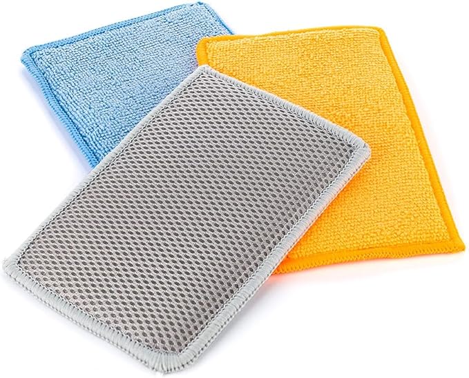 The Rag Company - Jersey Bug Scrubber Pads - Terry Weave, Easily and Safely Trap Bug Splatter in Sponge, Safe on All Finishes, 4in x 6in, Blue (5-Pack) - Image 3
