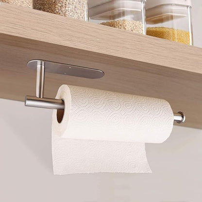 Paper Towel Holders for Kitchen,Paper Towels Bulk- Self-Adhesive Under Cabinet,Both Available in Adhesive and Screws,Stainless Steel - Image 2