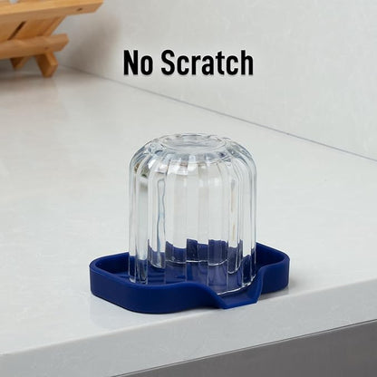Zulay Kitchen Small Silicone Sponge Holder (4.9x3.3”) – Space-Saving Sink Organizer Tray for Sponge, Soap, Brush & More – Compact Non-Slip Dish for Kitchen & Bathroom (Dark Blue) - Image 7