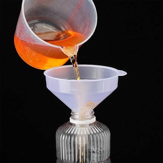 Honeydak 18 Pcs Plastic Funnels 4.7 Inch Wide Mouth Multi-Purpose Funnels with Long Reaching Spout for Filling Bottles Mason Jars Science Lab Use Funnel for Liquid (White) - Image 5