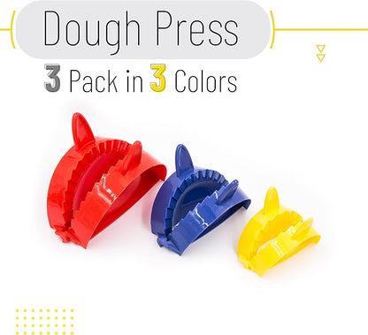 BTaT- Dough Press Set, 3 Pack, Dumpling, Empanada, Pastry and Turnover Press, Hand Pie Maker, Meat Pie Cutter